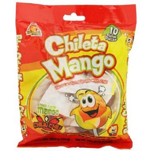 Product Of El Azteca, Chileta Lollipops Mango W/chili - Bag, Count 10 - Sugar Candy / Grab Varieties & Flavors