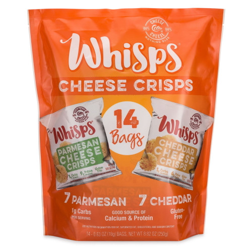 Whisps Parmesan & Cheddar Cheese Crisps Variety Pack 14 Count.