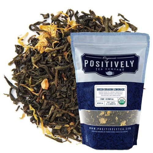 Positively Tea's Organic Green Dragon Lemonade, Green Tea, Loose Leaf, 1 Pound Bag