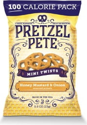 Pretzel Pete 100 Calorie Honey Mustard Onion Mini Twist Pretzels, 12 Ct (0.8 Oz. Bags)