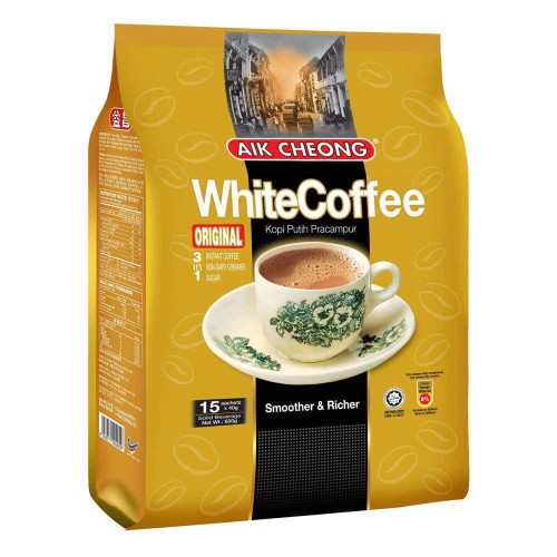 Aik Cheong Kopi Putih Pracampur Instant White Coffee (3 In 1) Tarik Original Flavor (15 Sachets X 40 G) 21.2 Oz (600 G)