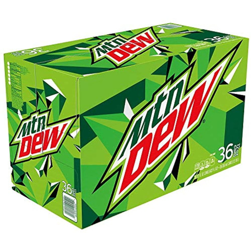 Mountain Dew Drink Cans 12 Fluid Ounce, Natural, 432 Fl Oz, (pack Of 36)
