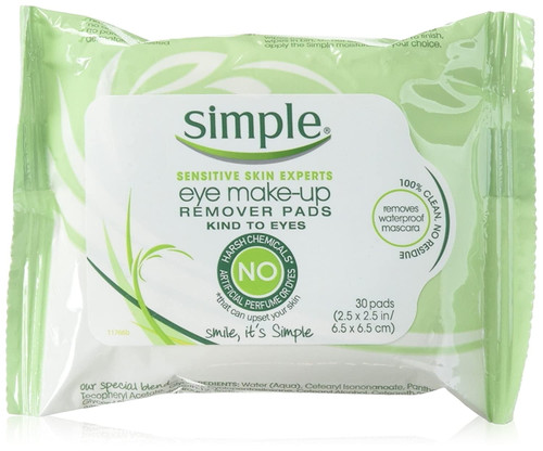Simple Sensitive Skin Experts Eye Make-up Remover Pads 30 Ea (pack Of 6)