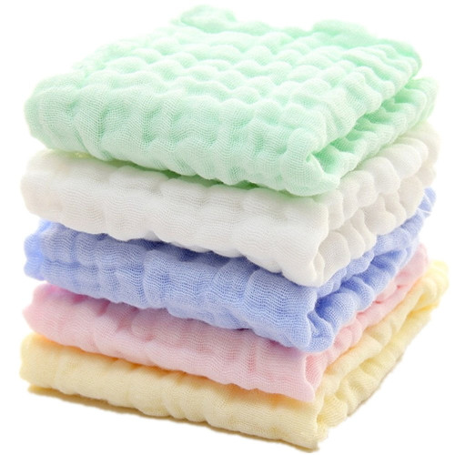 Longrv 5pcs Baby Muslin Washcloths - Natural Cotton Baby Wipes - Soft Newborn Baby Face Towel And Muslin Washcloth For Sensitive Skin,12*12''