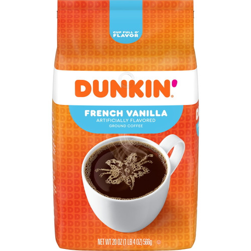 Dunkin' French Vanilla Flavored Ground Coffee, 20-ounce (packaging May Vary)