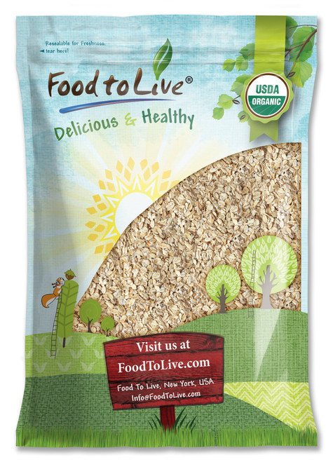 Organic Rolled Oats, 5 Pounds — Non-gmo, Kosher, Raw, Vegan — By Food To Live