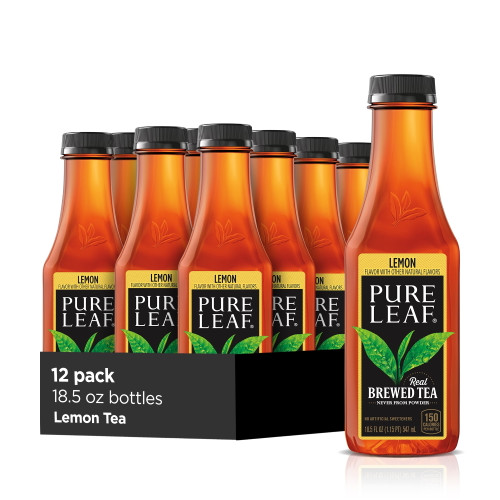 (12 Bottles) Pure Leaf Lemon Iced Tea, 18.5 Fl Oz