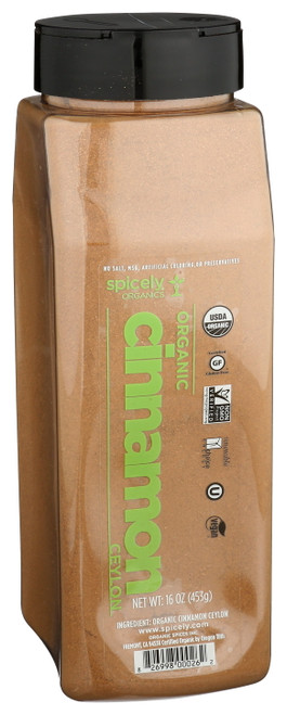 Spicely Organics Cinnamon Ground Ceylon Club Size Certified Gluten Free
