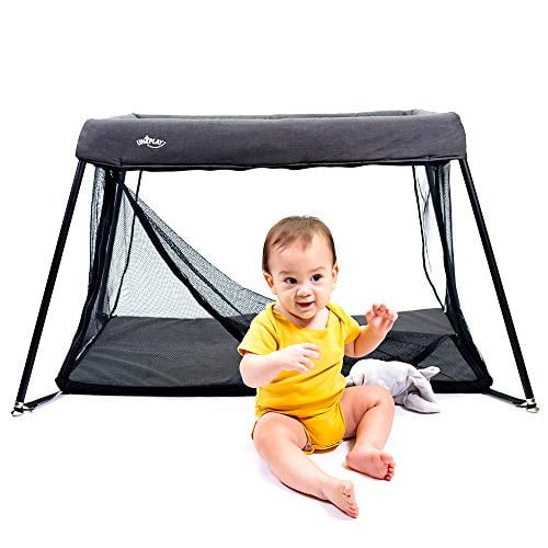 Uniplay Baby Foldable Travel Crib, Portable Baby Playpen, Lightweight Playard With Side Zipper Design For Infants And Toddlers