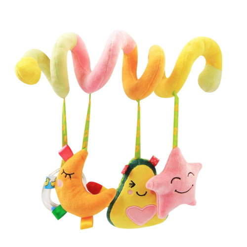 Dido Baby Bed Crib Spiral Plush Toys Cartoon Fruit Crib Stroller Car Seat Toy Built-in Sounder Educational Toy