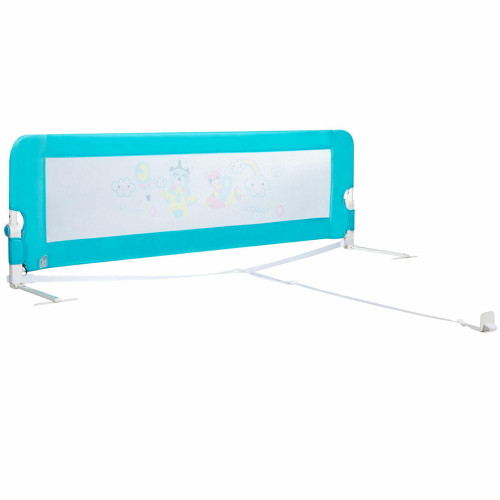 Gymax 69'' Breathable Baby Children Toddlers Bed Rail Guard Safety Swing Down Blue