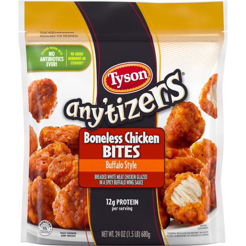 Tyson Any'tizers Buffalo Style Boneless Chicken Bites, 1.5 Lb Bag (frozen)