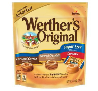 Werther's Original Sugar Free Assorted Caramel Hard Candies, 7.7oz Bag