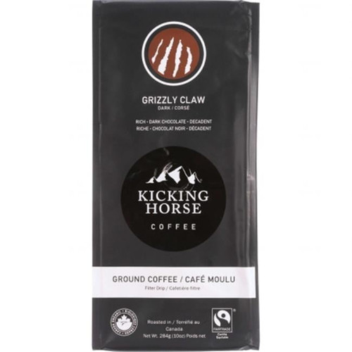 Kicking Horse Coffee Grizzly Claw Dark Ground Coffee, 10 Oz