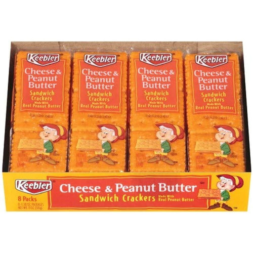 Keebler Cheese And Peanut Butter Sandwich Crackers 8 Count - 2 Packs