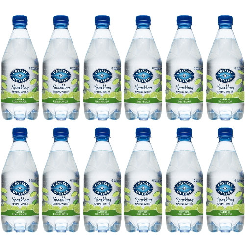 Crystal Geyser Lime Sparkling Spring Water, 18 Fl Oz, 12 Pack Bottles
