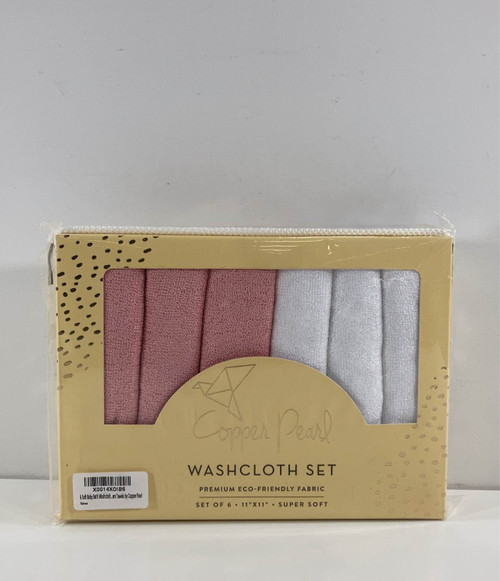 Open Box Copper Pearl Ultra Soft Washcloths, Pink/white