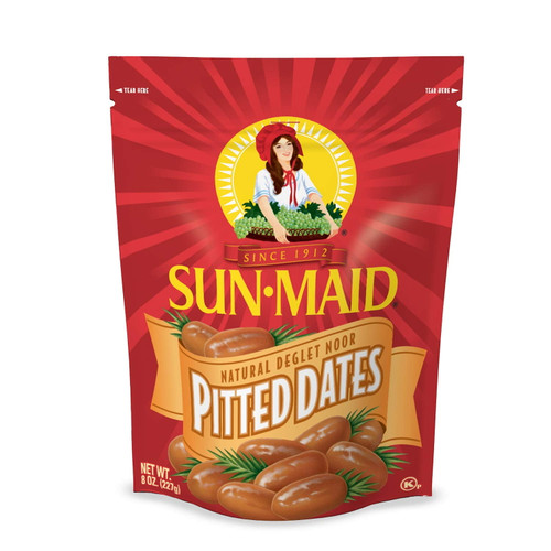 Sun-maid California Pitted Dates, Deglet Noor In Resealable Bag, All Nautral, No Added-sugars, 8 Ounce (pack Of 3)