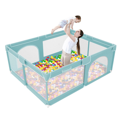 Duomeng Extra Large Baby Playpen Breathable Stable Mesh Fence Kids Activity Center Safety Gate 26"h X 59"w X 70"d