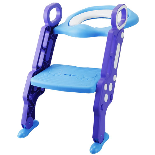 Imountek Potty Training Seat Toddler Toilet Seat With Step Stool Ladder,potty Training Toilet For Kids Boys Girls Toddlers-safe Potty Seat Potty Chair With Anti-slip Pads Ladder,blue_purple