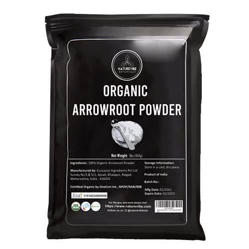 Naturevibe Botanicals Organic Arrowroot Powder, 16 Ounces | Arrowroot Flour Or Starch | Gluten Free And Non-gmo | Manihot Esculenta | Cooking And Baking | Thickening Agent [packaging May Var