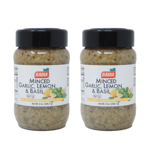 Badia Minced Garlic, Lemon, And Basil, 8 Oz, Pack Of 2