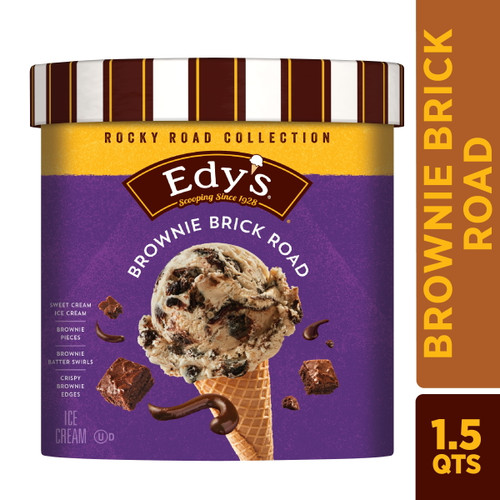 Edy's/dreyer's Brownie Brick Road Ice Cream, 1.5 Quarts