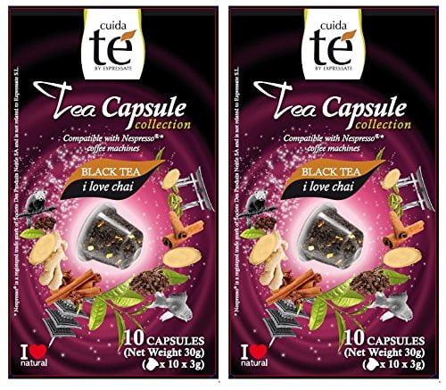 20 Nespresso Compatible Pods - Chai Spiced Black Tea, 2 Boxes - 10 Pods Per Box (20 Pods Total)