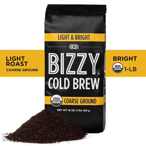 Bizzy Coffee Organic Cold Brew Light Roast Coarse Ground Coffee, 16 Oz