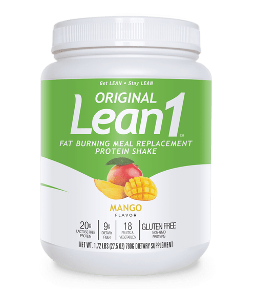 Lean1 Fat Burning Meal Replacement Protein Shake, Mango Flavor, 15 Serving Tub