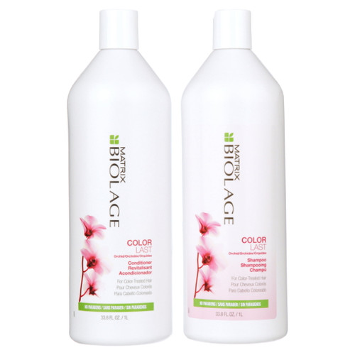 Matrix Biolage Color Last Moisturizing, Smoothing & Straightening Daily Shampoo & Conditioner Full Size Set, 33.8 Fl Oz, 2 Piece