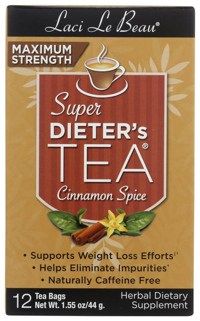 Laci Le Beau Maximum Strength Super Dieter's Tea Cinnamon Spice, 12 Tea Bags