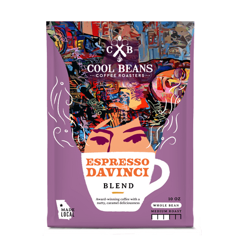 Cool Beans Coffee Roasters - Espresso Davinci Blend, Ground Coffee, Medium Roast, 10oz
