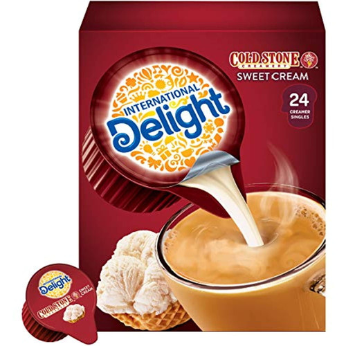 International Delight Coffee Creamer Singles, Cold Stone Creamery Sweet Cream, 144 Count , Pack Of 6