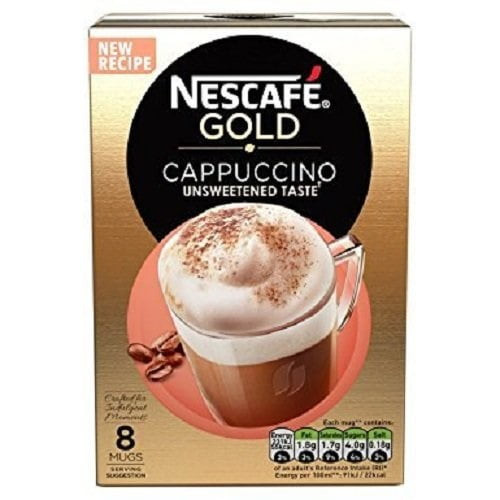 Nescafe Gold Cappuccino Unsweetened Taste Coffee 8 Sachets - 113.6g