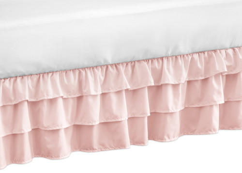 Harper Blush Pink Tiered Ruffled Crib Skirt By Sweet Jojo Designs