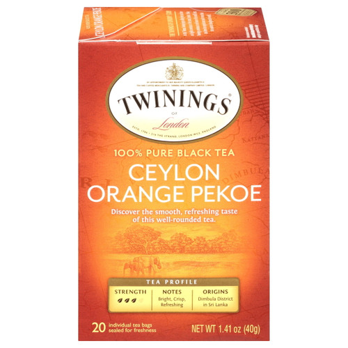Twinings Ceylon Orange Pekoe Black Tea Bags, 120 Ct (6 Boxes Of 20)
