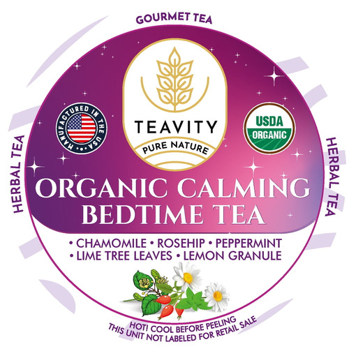 Teavity Organic Calming Bedtime Tea K-cup Pods For Keurig K-cup Brewers - 12 Counts (pack Of 1)