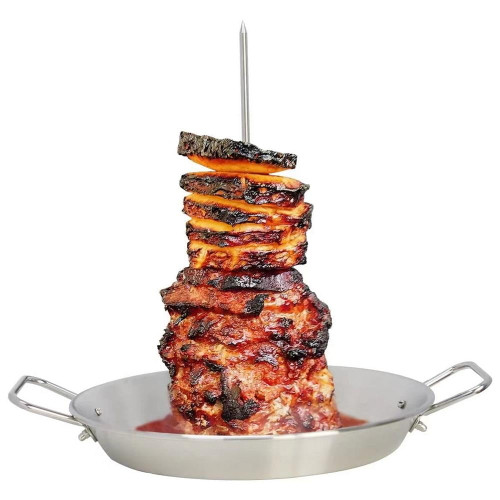 Younar Bbq Vertical Skewer Stand Stainless Steel Grilling Stand Stainless Steel Skewer With 3 Rack-removable Spikes For Whole Chicken Fish Sausages Chunks Shawarma Steak Pork Turkey Intelligent