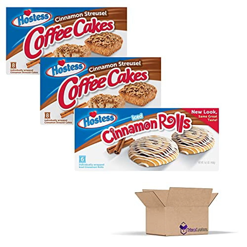 Tribeca Curations | Cinnamon Lovers Variety Pack By Hostess | Coffee Cakes And Cinnamon Buns | Pack Of 3