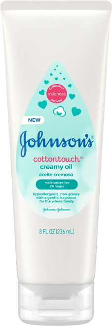 Johnson's Cottontouch Moisturizing Baby Creamy Oil, Real Cotton, Paraben-free, 8 Fl. Oz 1 Ea (pack Of 6)