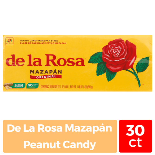 De La Rosa Marzipan Style Mexican Peanut Candy, 30 Ct