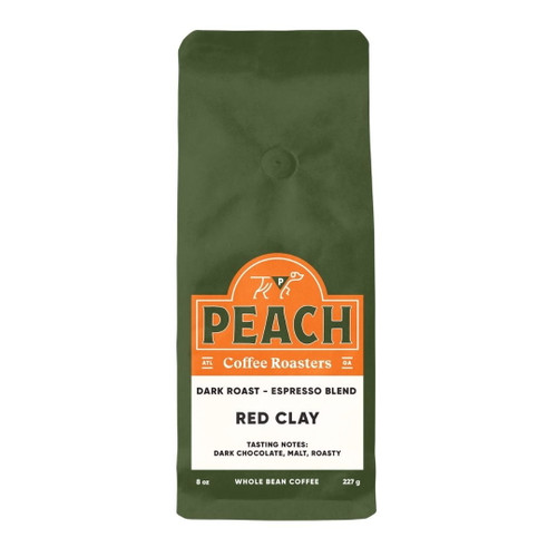 Peach Coffee Roasters - Red Clay, Whole Bean, Dark Roast Blend, 8oz