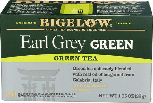 Bigelow Tea Green Tea Earl Grey -- 20 Tea Bags Pack Of 2
