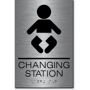 Changing Station Sign-steel / Black (2 Units)