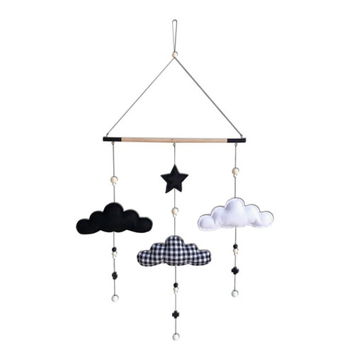 Clouds Wooden Beads Decoration Mobile Hanging Ornaments For Baby Kids Room
