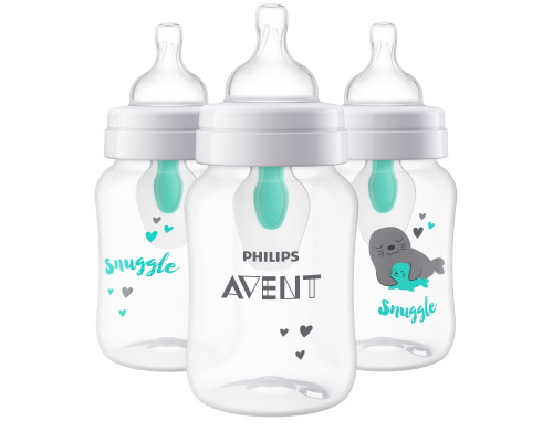 Philips Avent Anti-colic Baby Bottle With Airfree Vent With Seal Design, 9oz, 3pk, Scf408/34