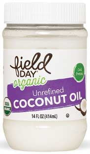 Field Day Organic Unrefined Coconut Oil, 14 Fluid Ounce -- 6 Per Case.
