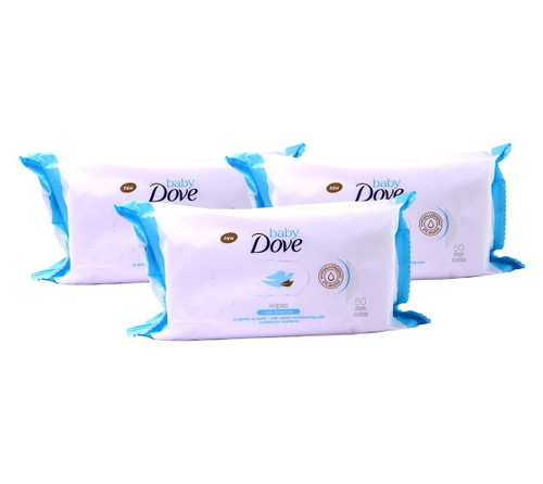 Dove Baby Wipes Rich Moisture, 50 Wipes Pack Of 3