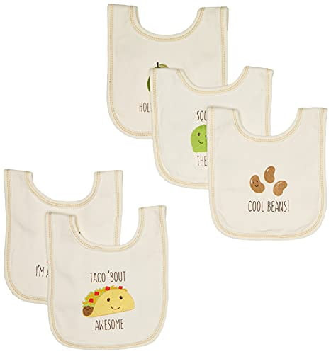 Touched By Nature Unisex Baby Organic Cotton Bibs, Taco, One Size